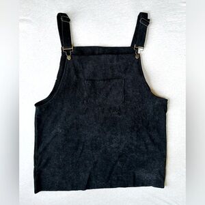 Black corduroy overall dress